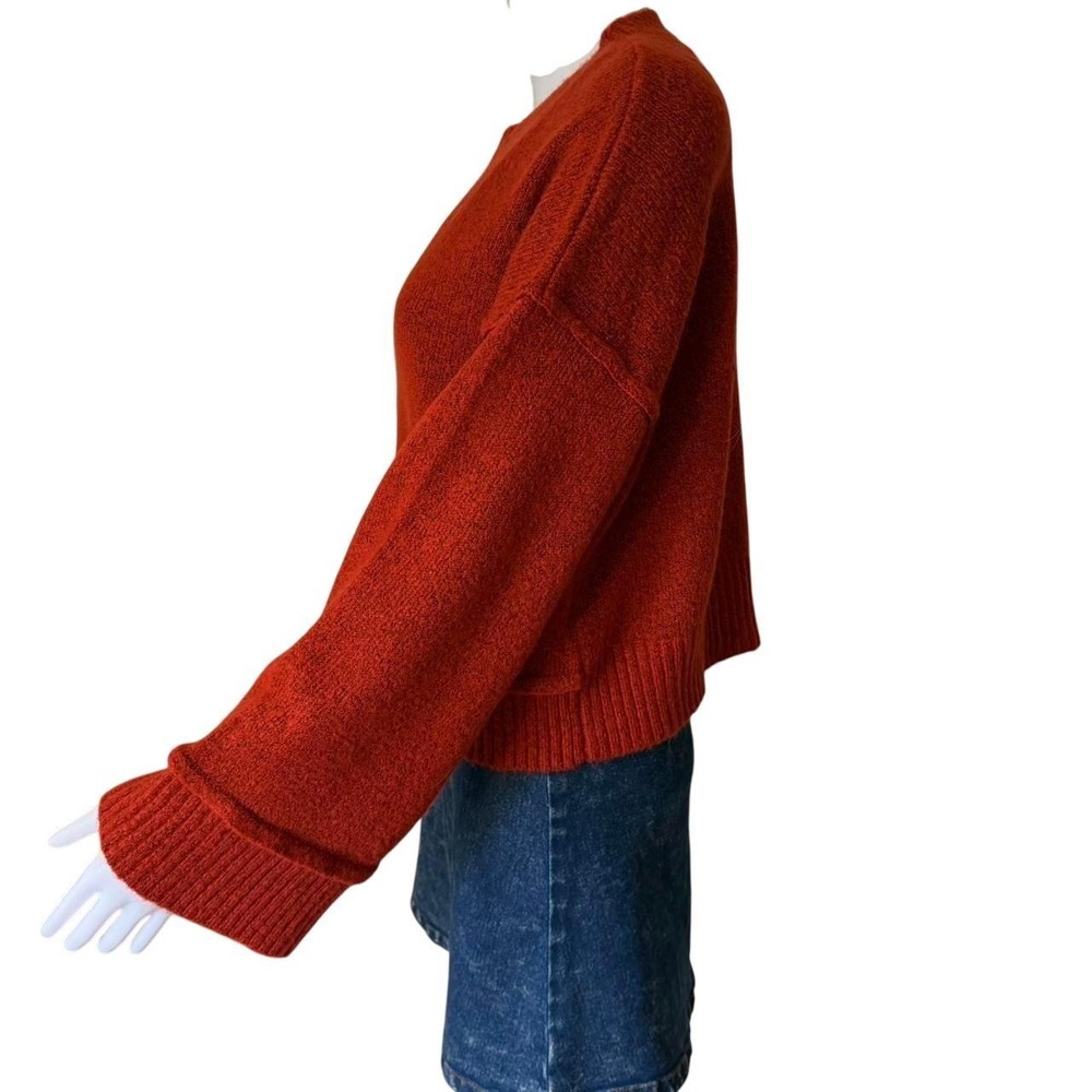 Double Zero Mystical Medium Burnt Orange Knit Crop Sweater Wide Sleeve DZ24E427 - Picture 3 of 8